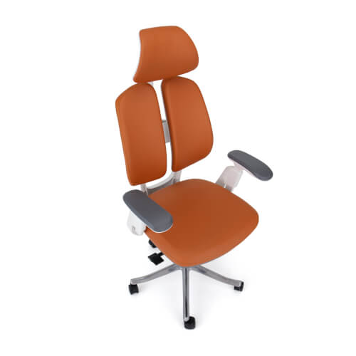 Ergonomické kožené kancelárske kreslo Liftor Active, oranžová (pravá koža)