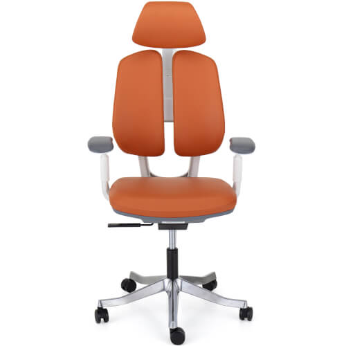 Ergonomické kožené kancelárske kreslo Liftor Active, oranžová (pravá koža)