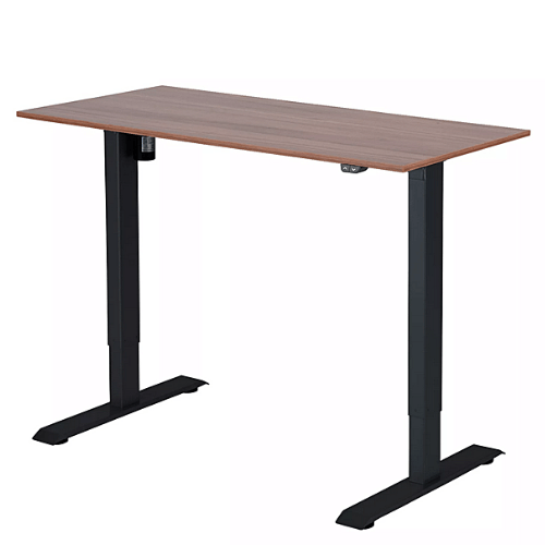 Výškovo nastaviteľný stôl 1180x600x18 mm, orech dijon prírodný, 2segmentová čierna podnož